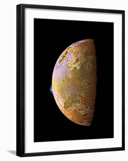 Galileo Spacecraft Image of a Volcanic Plume on Io--Framed Photographic Print