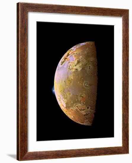 Galileo Spacecraft Image of a Volcanic Plume on Io-null-Framed Photographic Print