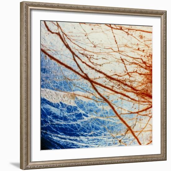 Galileo Spacecraft Image of Europa's Surface-null-Framed Photographic Print