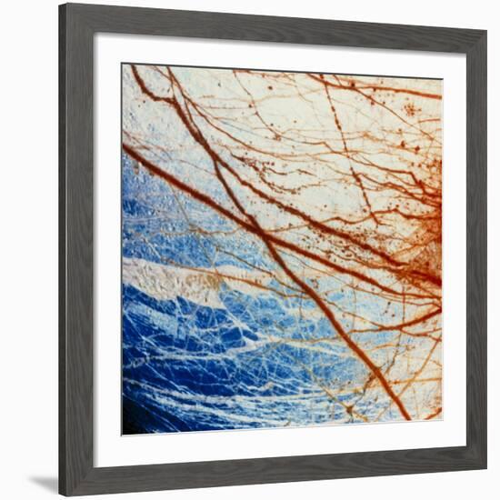 Galileo Spacecraft Image of Europa's Surface-null-Framed Photographic Print