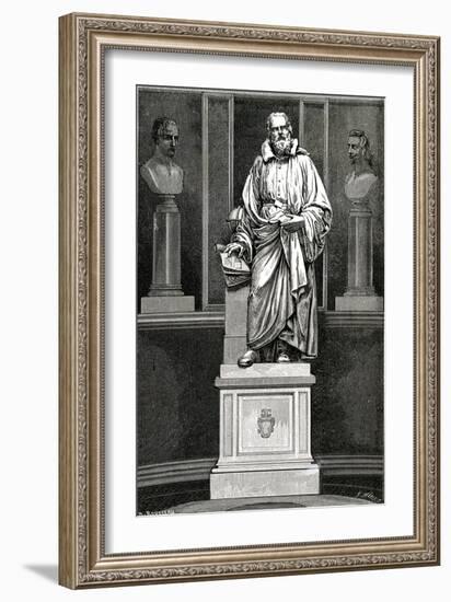 Galileo, Statue, Figuier-null-Framed Art Print