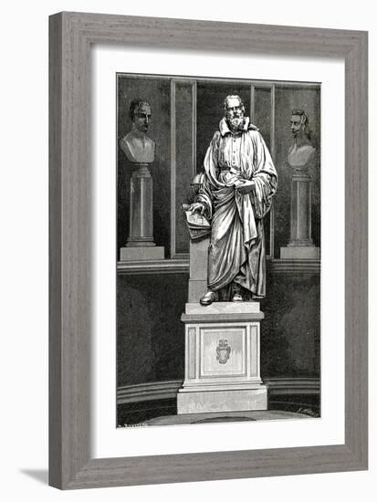 Galileo, Statue, Figuier-null-Framed Art Print