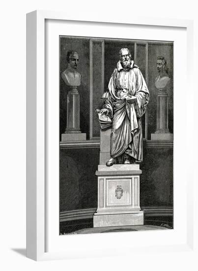 Galileo, Statue, Figuier-null-Framed Art Print