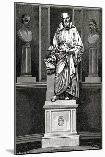 Galileo, Statue, Figuier-null-Mounted Art Print