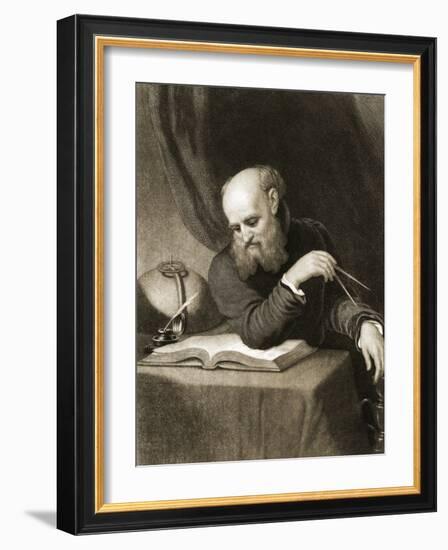 Galileo with Compass and Diagrams, C.1880-null-Framed Giclee Print