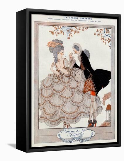 Gallant Pretense!-Georges Barbier-Framed Stretched Canvas