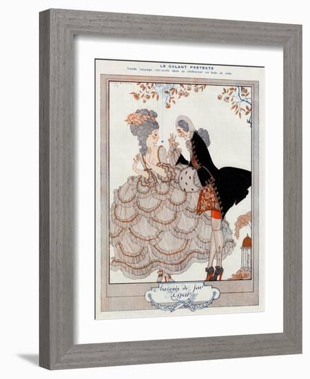 Gallant Pretense!-Georges Barbier-Framed Art Print