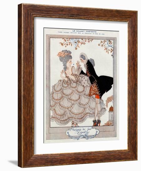 Gallant Pretense!-Georges Barbier-Framed Art Print