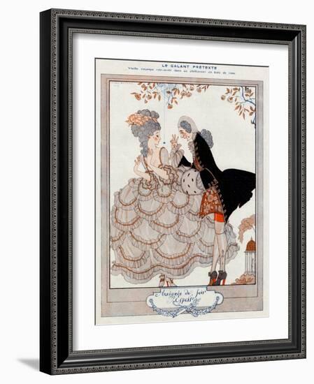 Gallant Pretense!-Georges Barbier-Framed Art Print