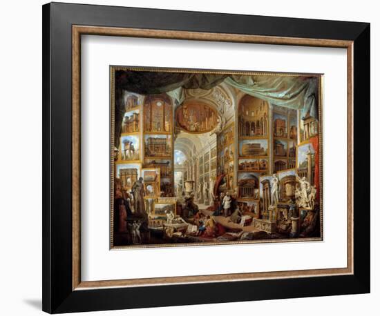 Gallery of a Collector. Gallery of Views of Ancient Rome. Painting by Giovanni Paolo Pannini (Panin-Giovanni Paolo Pannini or Panini-Framed Giclee Print