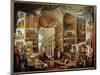 Gallery of a Collector. Gallery of Views of Ancient Rome. Painting by Giovanni Paolo Pannini (Panin-Giovanni Paolo Pannini or Panini-Mounted Giclee Print