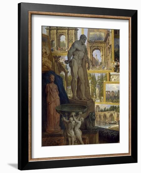 Gallery of Sights of Ancient Rome, Commissioned by Patron Abbot De Canillac, 1758-Giovanni Paolo Pannini-Framed Giclee Print