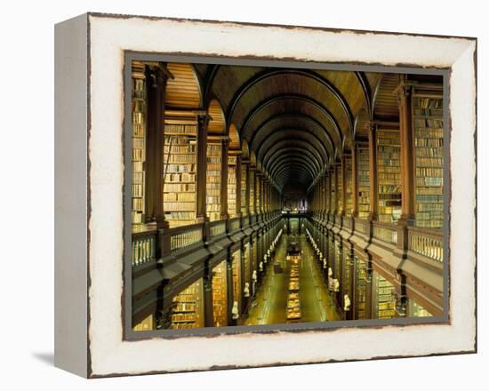 Gallery of the Old Library, Trinity College, Dublin, County Dublin, Eire (Ireland)-Bruno Barbier-Framed Premier Image Canvas