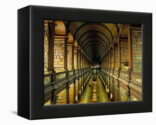 Gallery of the Old Library, Trinity College, Dublin, County Dublin, Eire (Ireland)-Bruno Barbier-Framed Premier Image Canvas