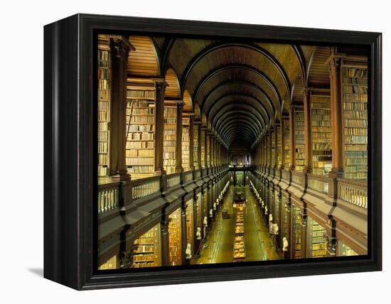 Gallery of the Old Library, Trinity College, Dublin, County Dublin, Eire (Ireland)-Bruno Barbier-Framed Premier Image Canvas