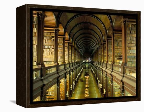 Gallery of the Old Library, Trinity College, Dublin, County Dublin, Eire (Ireland)-Bruno Barbier-Framed Premier Image Canvas