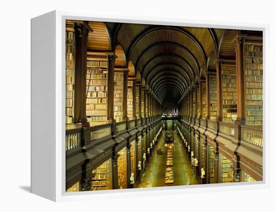 Gallery of the Old Library, Trinity College, Dublin, County Dublin, Eire (Ireland)-Bruno Barbier-Framed Premier Image Canvas