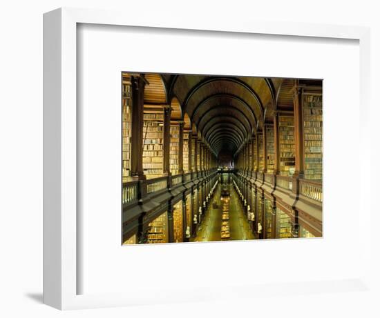 Gallery of the Old Library, Trinity College, Dublin, County Dublin, Eire (Ireland)-Bruno Barbier-Framed Premium Photographic Print