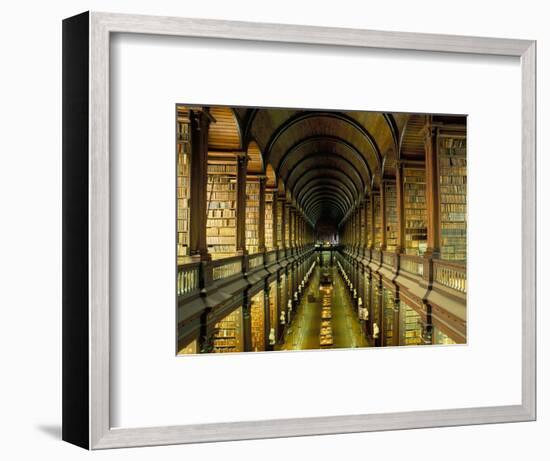 Gallery of the Old Library, Trinity College, Dublin, County Dublin, Eire (Ireland)-Bruno Barbier-Framed Premium Photographic Print