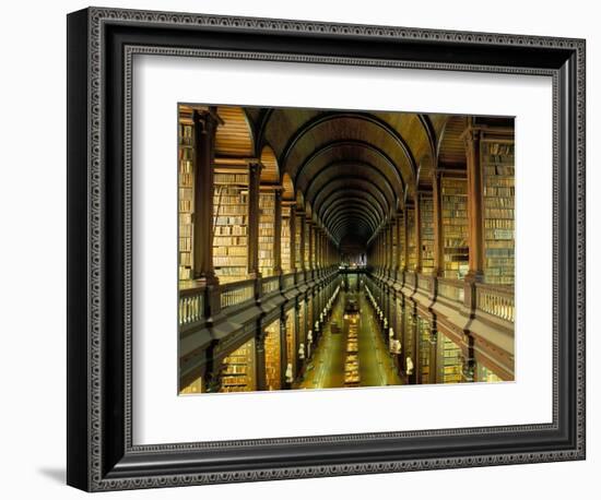 Gallery of the Old Library, Trinity College, Dublin, County Dublin, Eire (Ireland)-Bruno Barbier-Framed Premium Photographic Print