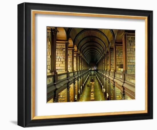 Gallery of the Old Library, Trinity College, Dublin, County Dublin, Eire (Ireland)-Bruno Barbier-Framed Premium Photographic Print