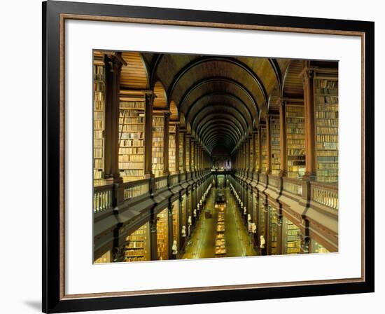 Gallery of the Old Library, Trinity College, Dublin, County Dublin, Eire (Ireland)-Bruno Barbier-Framed Premium Photographic Print