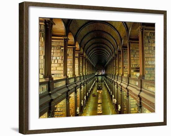 Gallery of the Old Library, Trinity College, Dublin, County Dublin, Eire (Ireland)-Bruno Barbier-Framed Premium Photographic Print