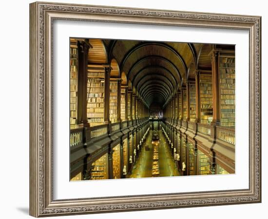 Gallery of the Old Library, Trinity College, Dublin, County Dublin, Eire (Ireland)-Bruno Barbier-Framed Photographic Print