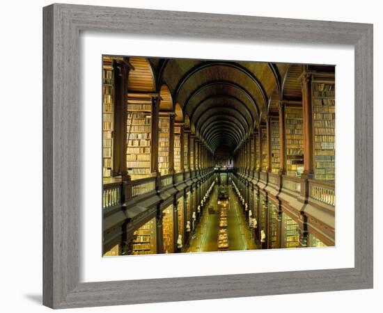 Gallery of the Old Library, Trinity College, Dublin, County Dublin, Eire (Ireland)-Bruno Barbier-Framed Photographic Print