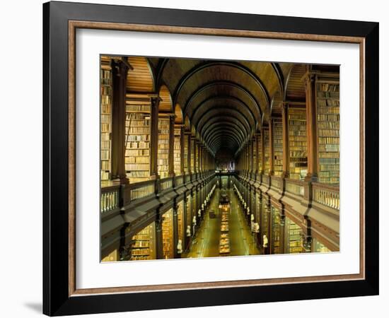 Gallery of the Old Library, Trinity College, Dublin, County Dublin, Eire (Ireland)-Bruno Barbier-Framed Photographic Print