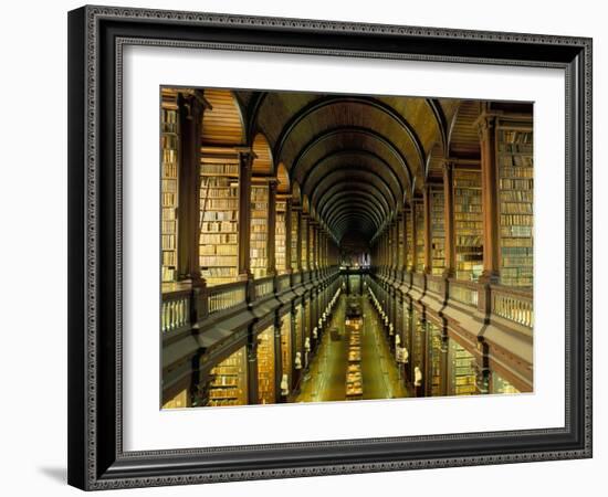 Gallery of the Old Library, Trinity College, Dublin, County Dublin, Eire (Ireland)-Bruno Barbier-Framed Photographic Print