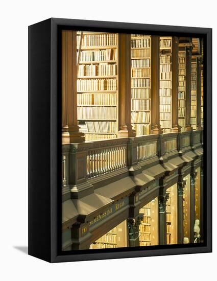 Gallery of the Old Library, Trinity College, Dublin, County Dublin, Eire (Ireland)-Bruno Barbier-Framed Premier Image Canvas