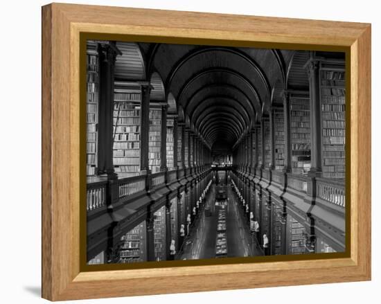 Gallery of the Old Library, Trinity College, Dublin, County Dublin, Eire (Ireland)-Bruno Barbier-Framed Premier Image Canvas