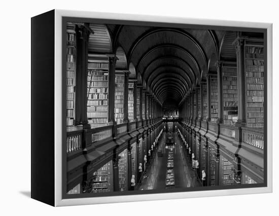 Gallery of the Old Library, Trinity College, Dublin, County Dublin, Eire (Ireland)-Bruno Barbier-Framed Premier Image Canvas