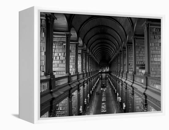 Gallery of the Old Library, Trinity College, Dublin, County Dublin, Eire (Ireland)-Bruno Barbier-Framed Premier Image Canvas