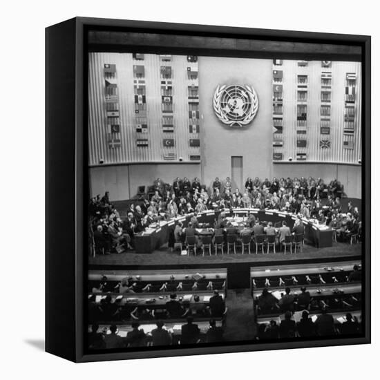 Gallery of the Palais De Chaillot in Paris at the United Nations Security Council October Session-Yale Joel-Framed Premier Image Canvas