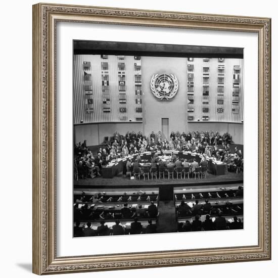 Gallery of the Palais De Chaillot in Paris at the United Nations Security Council October Session-Yale Joel-Framed Photographic Print