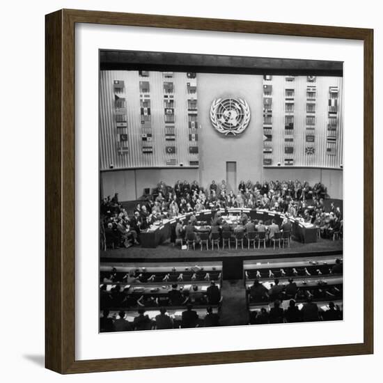 Gallery of the Palais De Chaillot in Paris at the United Nations Security Council October Session-Yale Joel-Framed Photographic Print