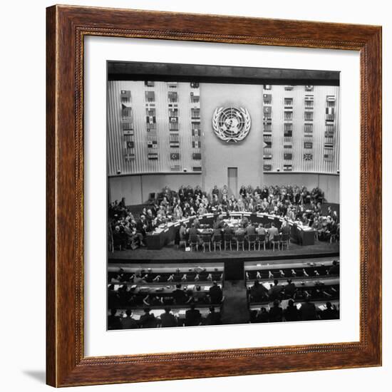 Gallery of the Palais De Chaillot in Paris at the United Nations Security Council October Session-Yale Joel-Framed Photographic Print