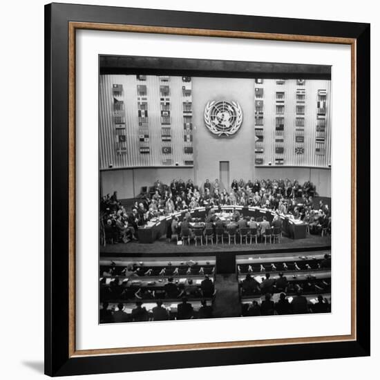 Gallery of the Palais De Chaillot in Paris at the United Nations Security Council October Session-Yale Joel-Framed Photographic Print