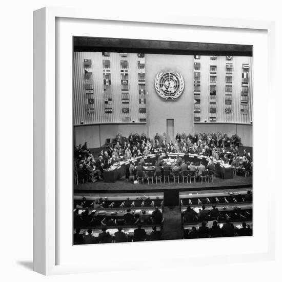 Gallery of the Palais De Chaillot in Paris at the United Nations Security Council October Session-Yale Joel-Framed Photographic Print