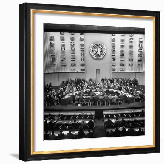 Gallery of the Palais De Chaillot in Paris at the United Nations Security Council October Session-Yale Joel-Framed Photographic Print