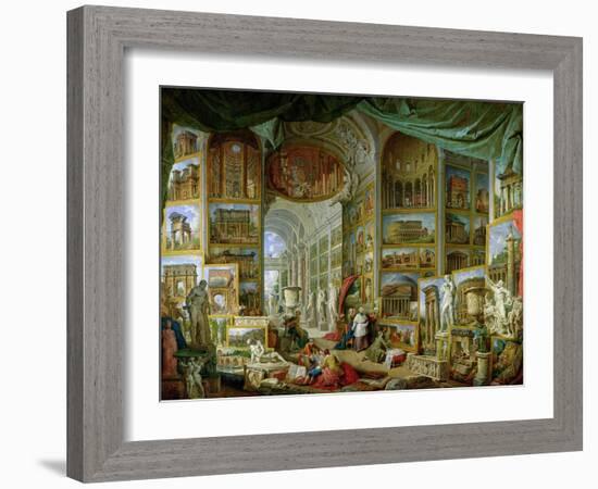 Gallery of Views of Ancient Rome, 1758-Giovanni Paolo Pannini-Framed Giclee Print