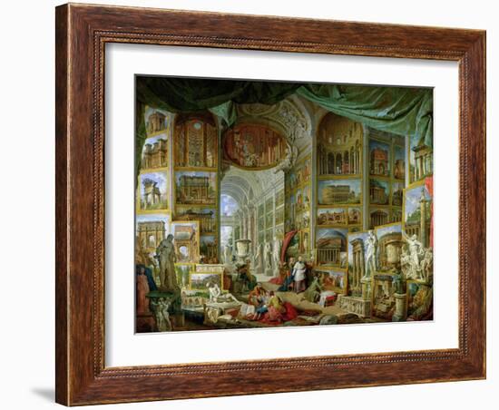 Gallery of Views of Ancient Rome, 1758-Giovanni Paolo Pannini-Framed Giclee Print