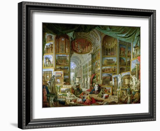 Gallery of Views of Ancient Rome, 1758-Giovanni Paolo Pannini-Framed Giclee Print