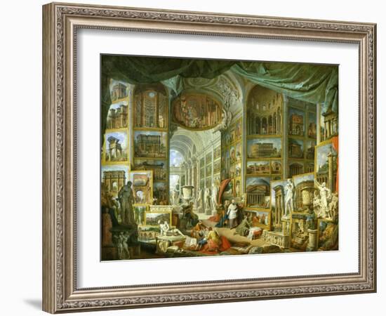 Gallery of Views of Ancient Rome, 1758-Giovanni Paolo Pannini-Framed Giclee Print