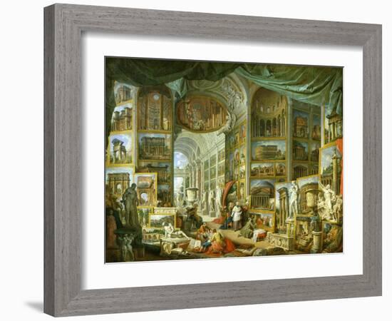 Gallery of Views of Ancient Rome, 1758-Giovanni Paolo Pannini-Framed Giclee Print