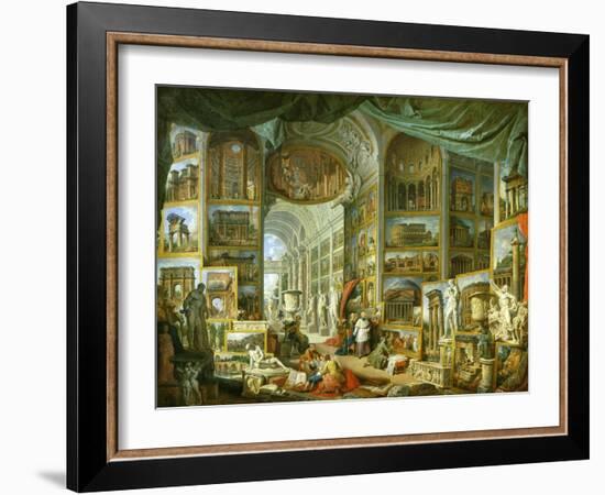 Gallery of Views of Ancient Rome, 1758-Giovanni Paolo Pannini-Framed Giclee Print