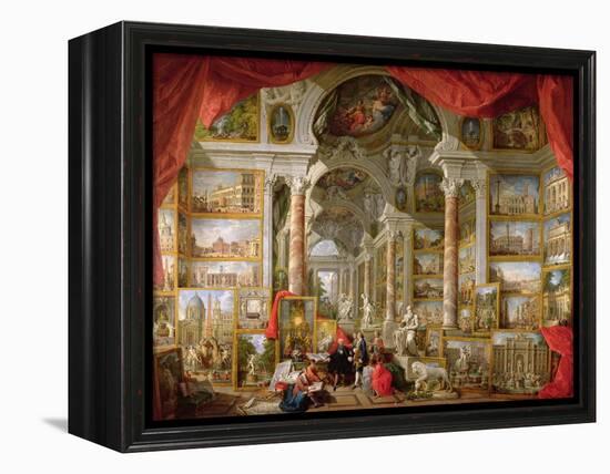 Gallery with Views of Modern Rome, 1759-Giovanni Paolo Pannini-Framed Premier Image Canvas