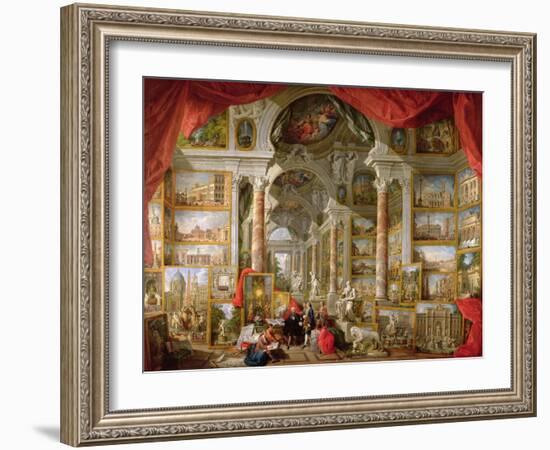 Gallery with Views of Modern Rome, 1759-Giovanni Paolo Pannini-Framed Giclee Print